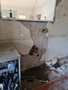 Professional wall renovation with cement rendering