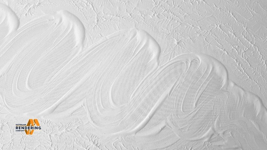 White textured plaster with wave pattern