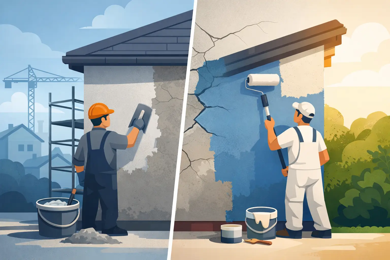 Read more about the article Rendering vs Painting Exterior Walls: Which Lasts?