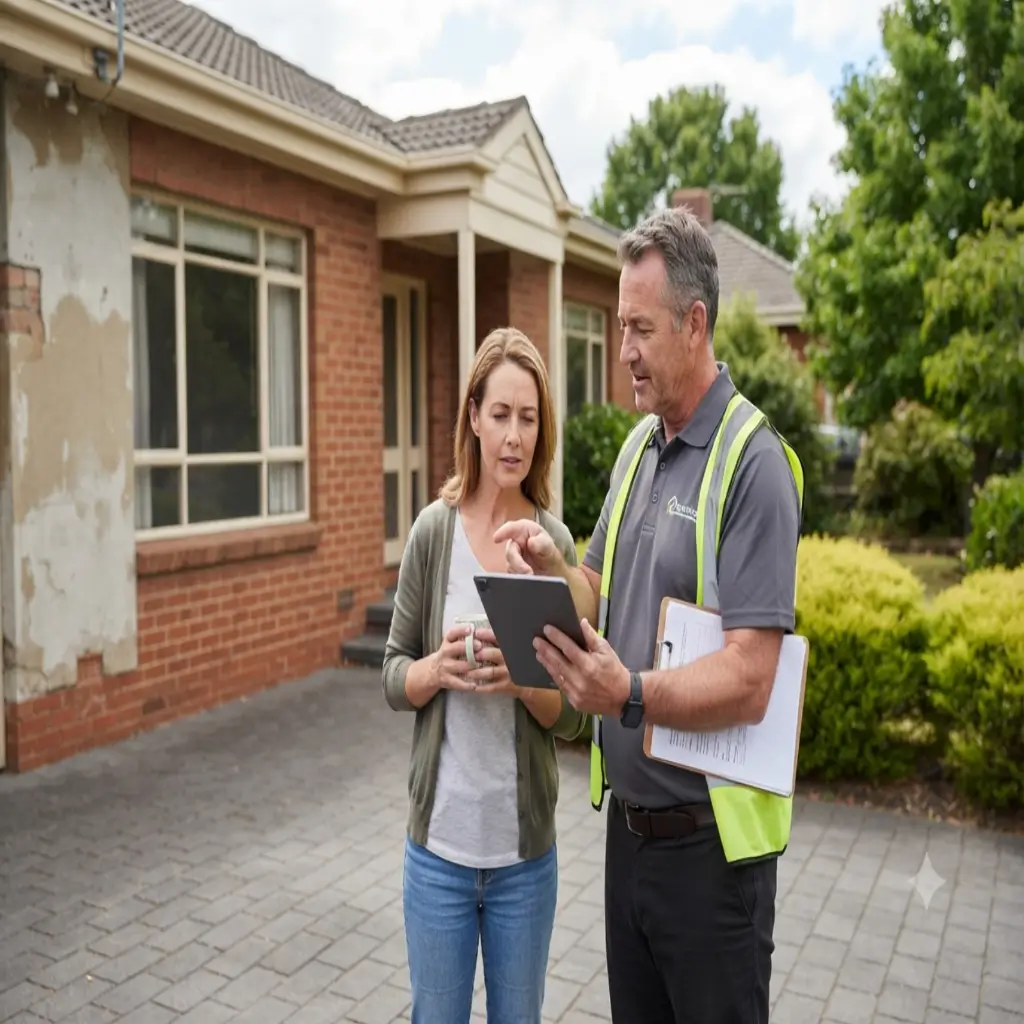 Rendering quote consultation with a homeowner
