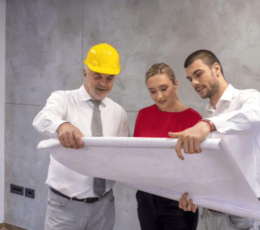 Professional builders working on a home project