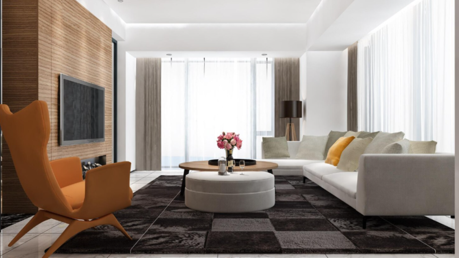 Complete home interior rendering