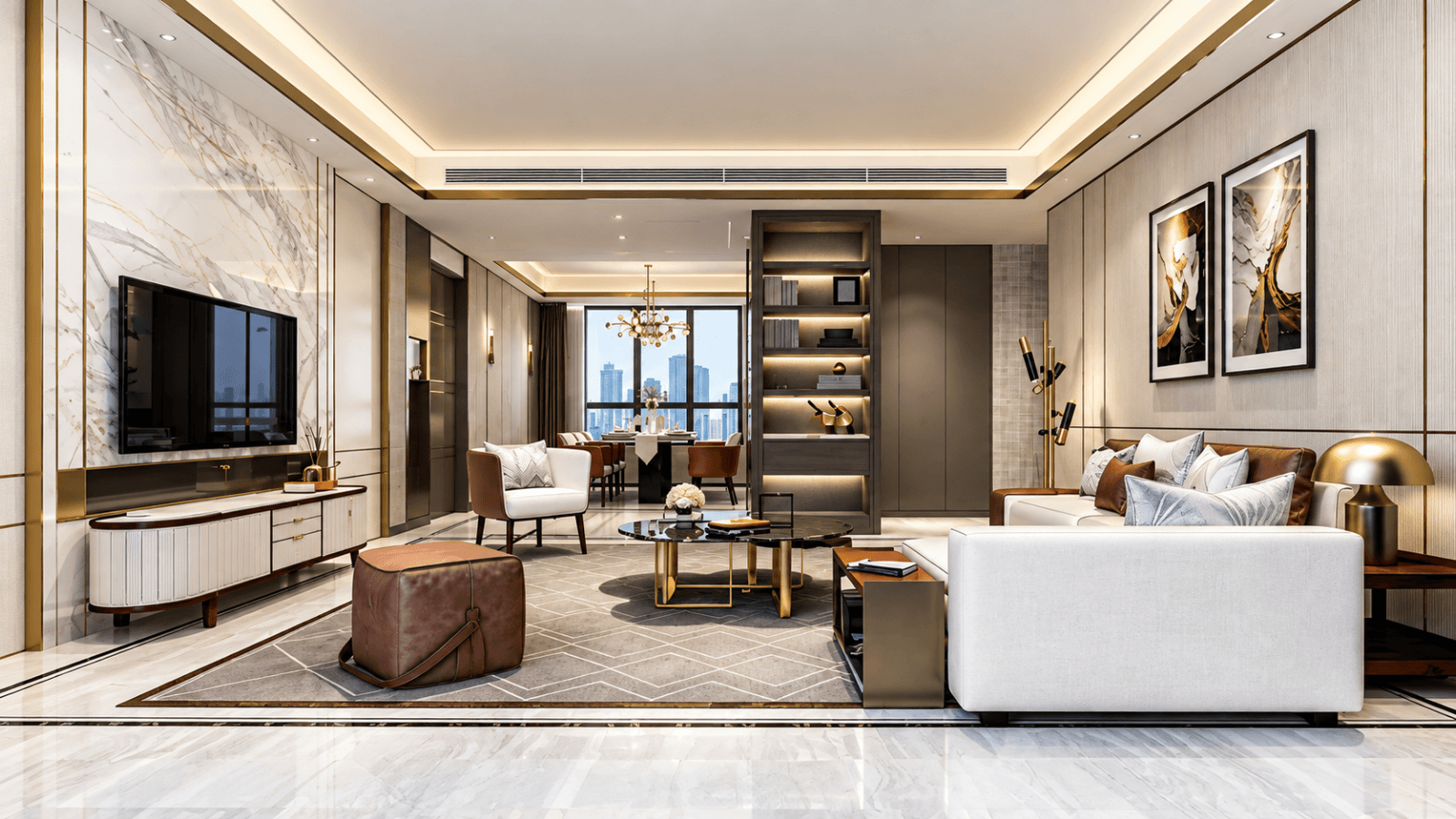 Interior rendering for modern home 