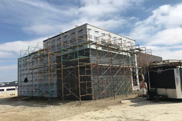 Modern house cement rendering